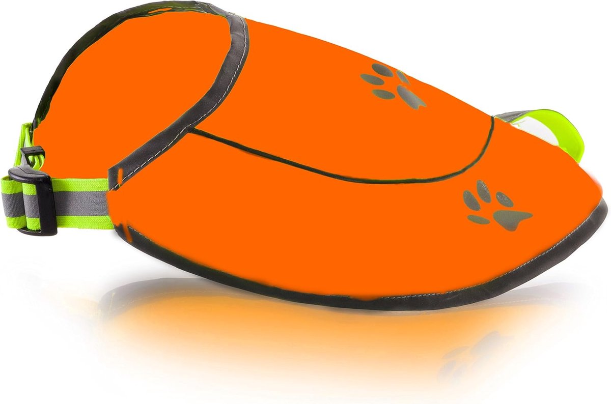 Reflecterend vest -jacht waterdicht oranje vest voor de beste zichtbaarheid overdag en nacht met sluitingen, connectoren comfortabele verstelbare weerbestendige maat, XS S M L XL XXL (L, oranje)