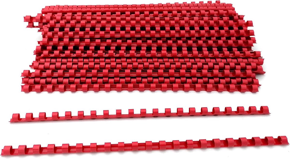 8 mm A4 21ringen rood Conf. 100 stuks.
