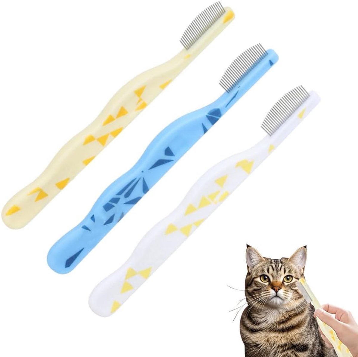 3 Stuks Kattenkam Hondenkam Gebogen Mini Gezichtskam Voor Huisdieren Fijne Kam Lokale Vachtverzorging Trimkam Reinigingskam Voor Kat en Hond