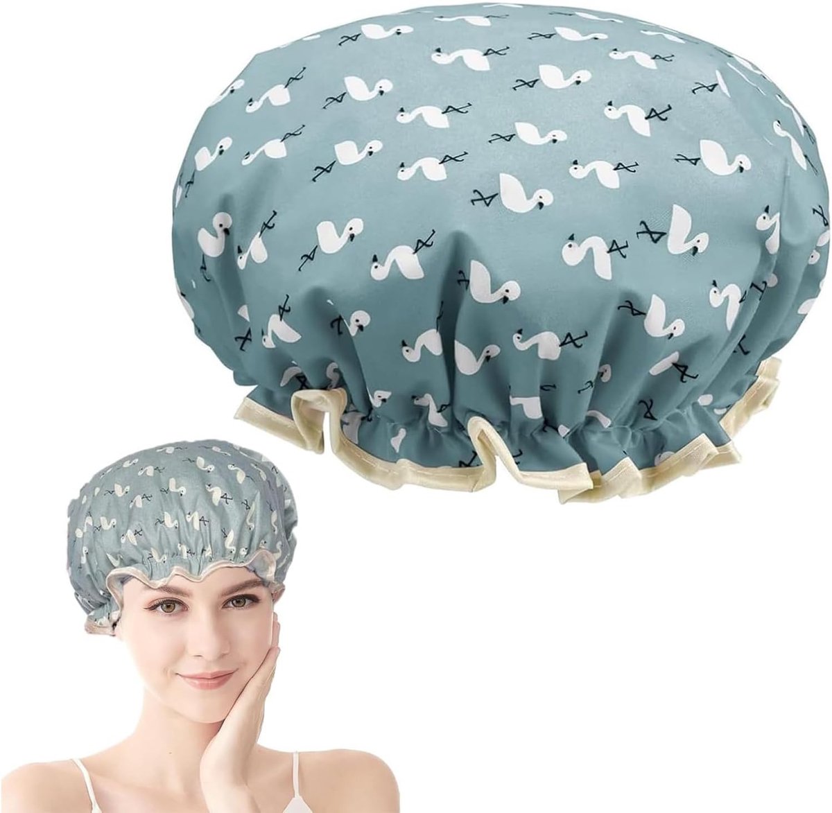 Waterdichte douchemuts, herbruikbare badmuts voor dames, heren en kinderen, elastische brede band, haarverzorging essentieel