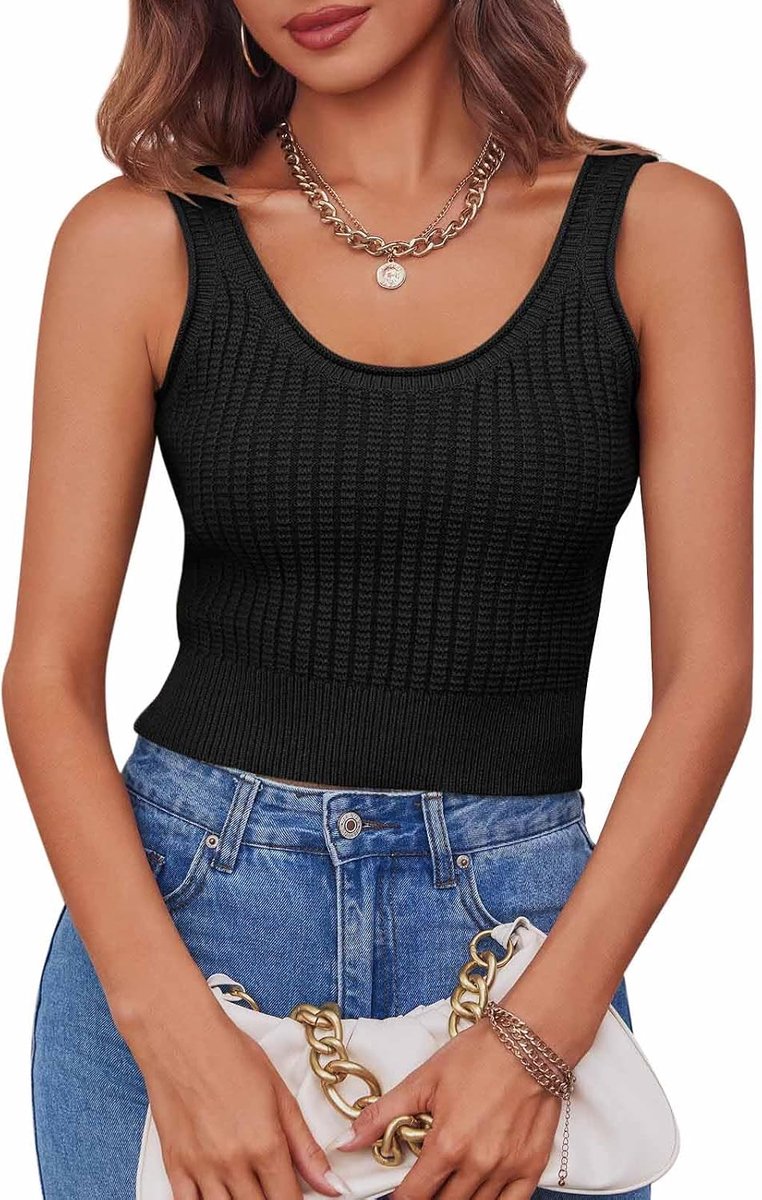 Tanktop dames mouwloos ronde hals zomer gebreid vest casual basic effen trui tops bovenstuk