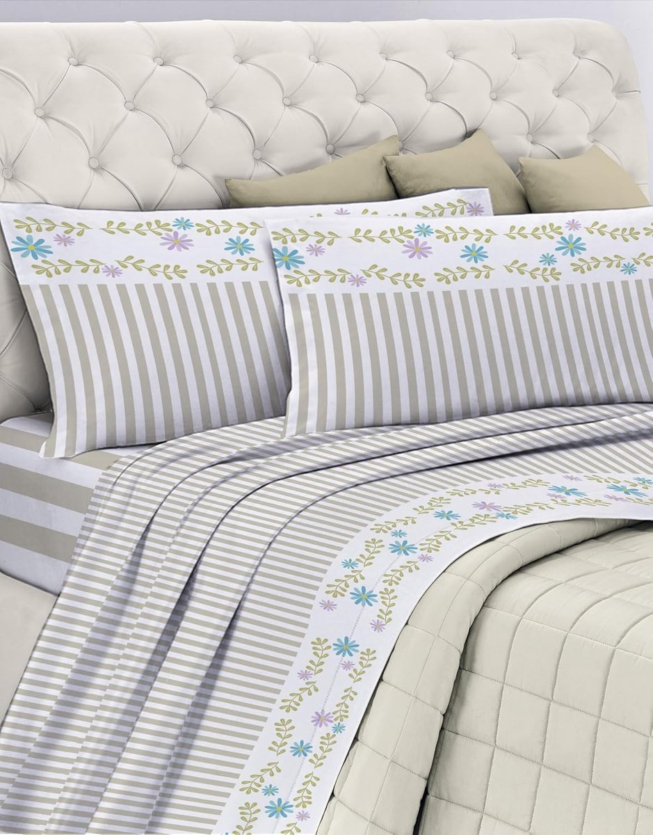Beddengoedset van katoen, 100% katoen, ademend, vrij van schadelijke stoffen, gecertificeerde kwaliteit Standard 100 by OEKO-TEX vertrouwen in textiel, eenpersoonsbed, G26/taupe, ontworpen in