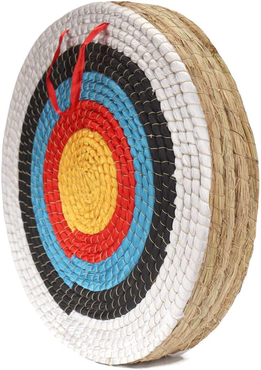 Boogschieten, handgemaakt stroboogdoel voor recurveboog, compoundboog of lange boog, 50 cm, traditionele boogpijldoel voor kinderen, jongeren en volwassenen