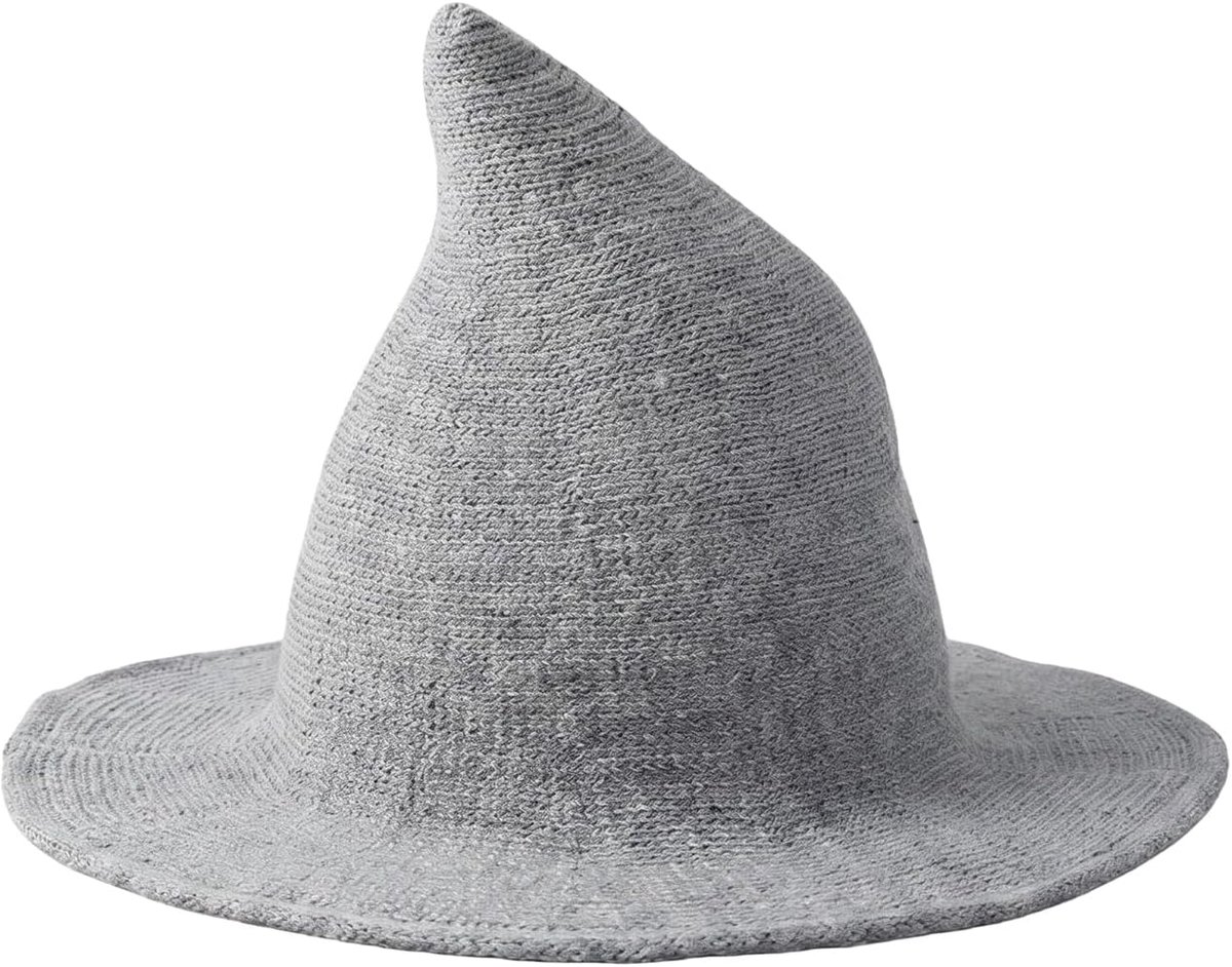 Keizerin met Kappa en haar stupsneus fijn gevouwen, een heks met haar platen, een Halloween-muts, cotopy-kostuum voor Halloween (grijs)
