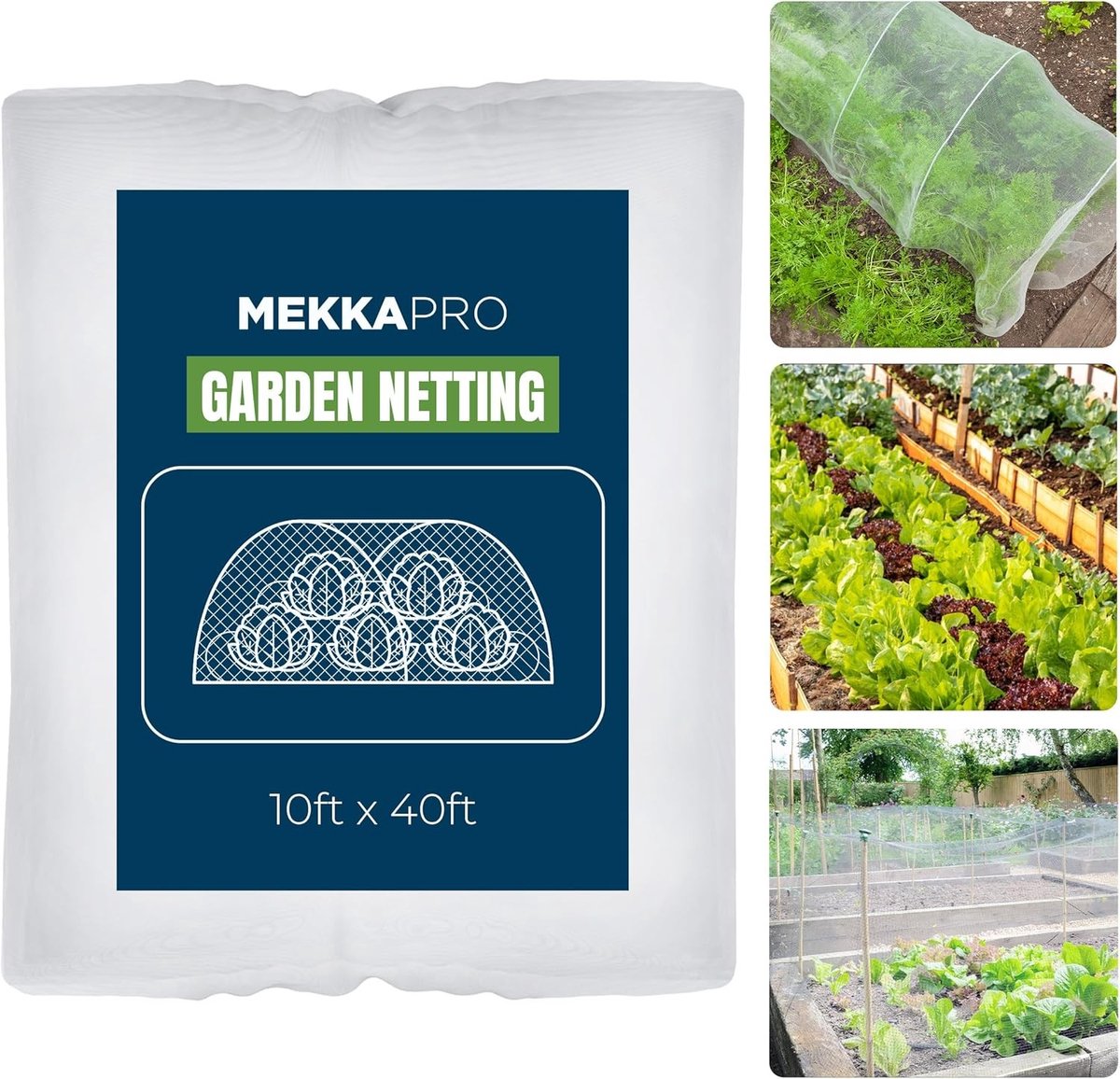 XL Tuingaas - Wit - 3 m x 12 m - Lichtgewicht Gaas voor Bescherming tegen Insecten en Dieren - Voor Planten en Tuin