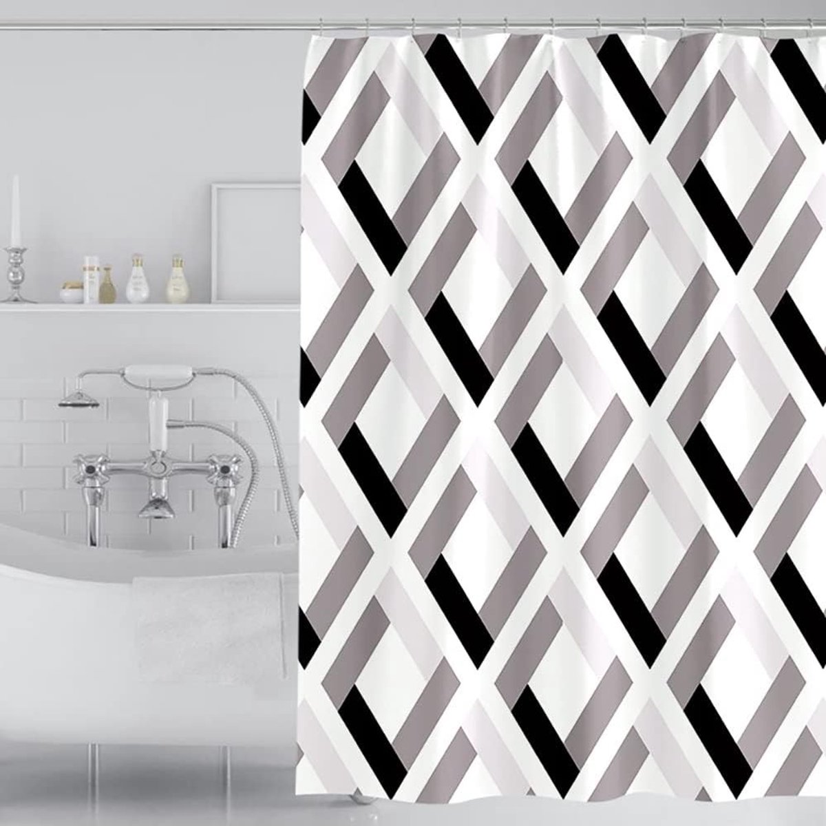 Douchegordijn Waterdicht - Badkamer Gordijn - Douche Bescherming - Extra Breed Ontwerp - 200x200cm - Wit