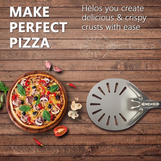 Pizzaschep, 30 x 39 cm oppervlak, pizzaspatel, temperatuurbestendig voor pizzaoven — afbeelding 4