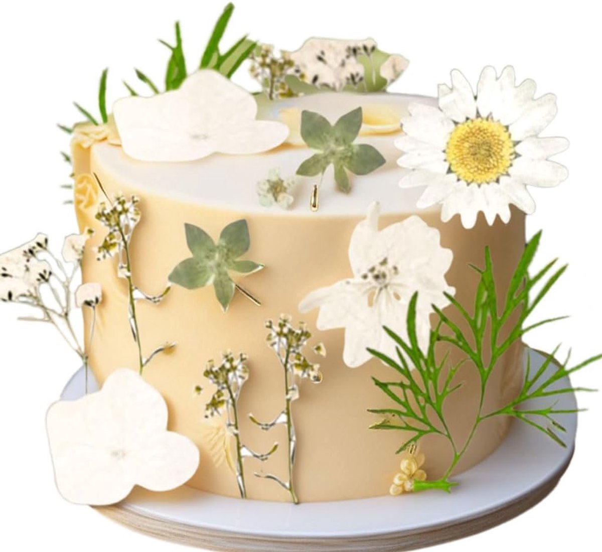 Witte bloemen party taart decoratie boho taartdeco wildbloem baby in bloei | witte bloemen party taart decoratie boho taartdeco wildbloem baby in bloei decor voor baby shower verjaardag bruidshower