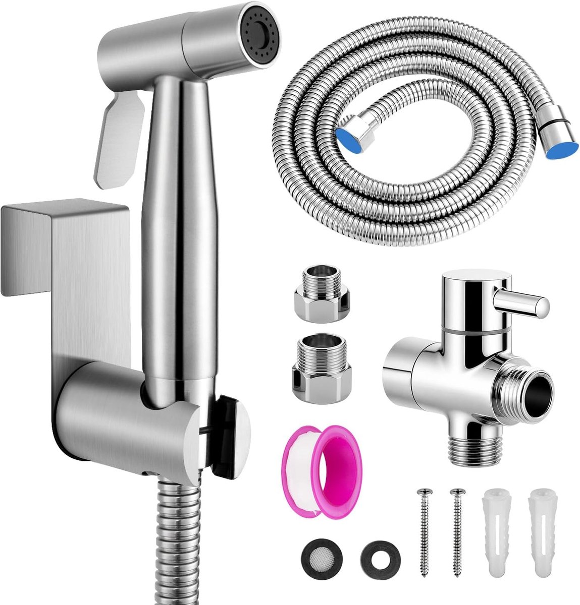 Bidet Handdouche Set met Douche en Houder,Bidet Sprayer Kit | Handheld Bidet Toilet Sproeier, voor Persoonlijke Hygiëne en Bedpan, Reiniging van Babyluiers