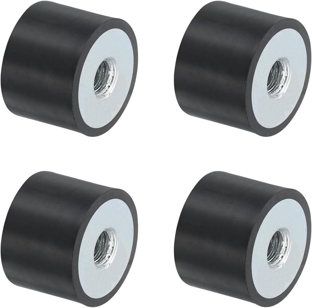 4 stuks rubberen voetjes DD M6-25 x 25 mm draad vrouwelijke rubberen veer, trillingsisolator, vervanging voor anti-vibratie-pads, platte demperkap, basisblok, schokdemper voor compressor, motor