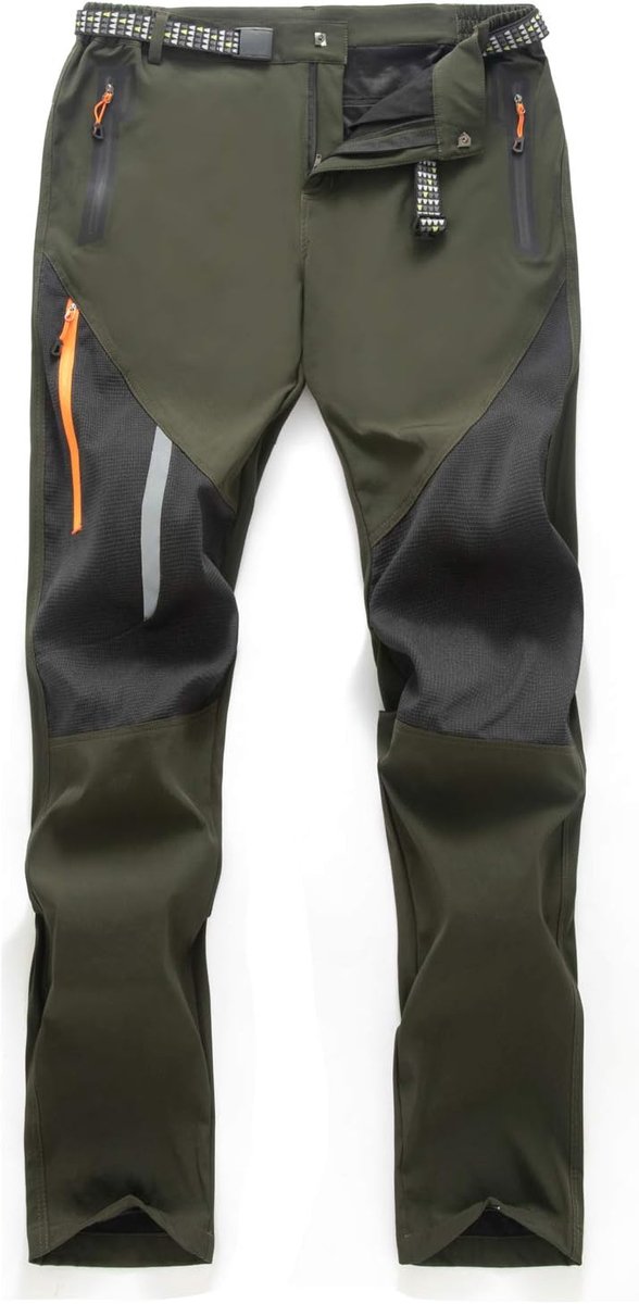 Softshell Lichtgewicht Wandelbroek Outdoor Stretch Sneldrogende Wandelbroek met Ritszakken - - XXL