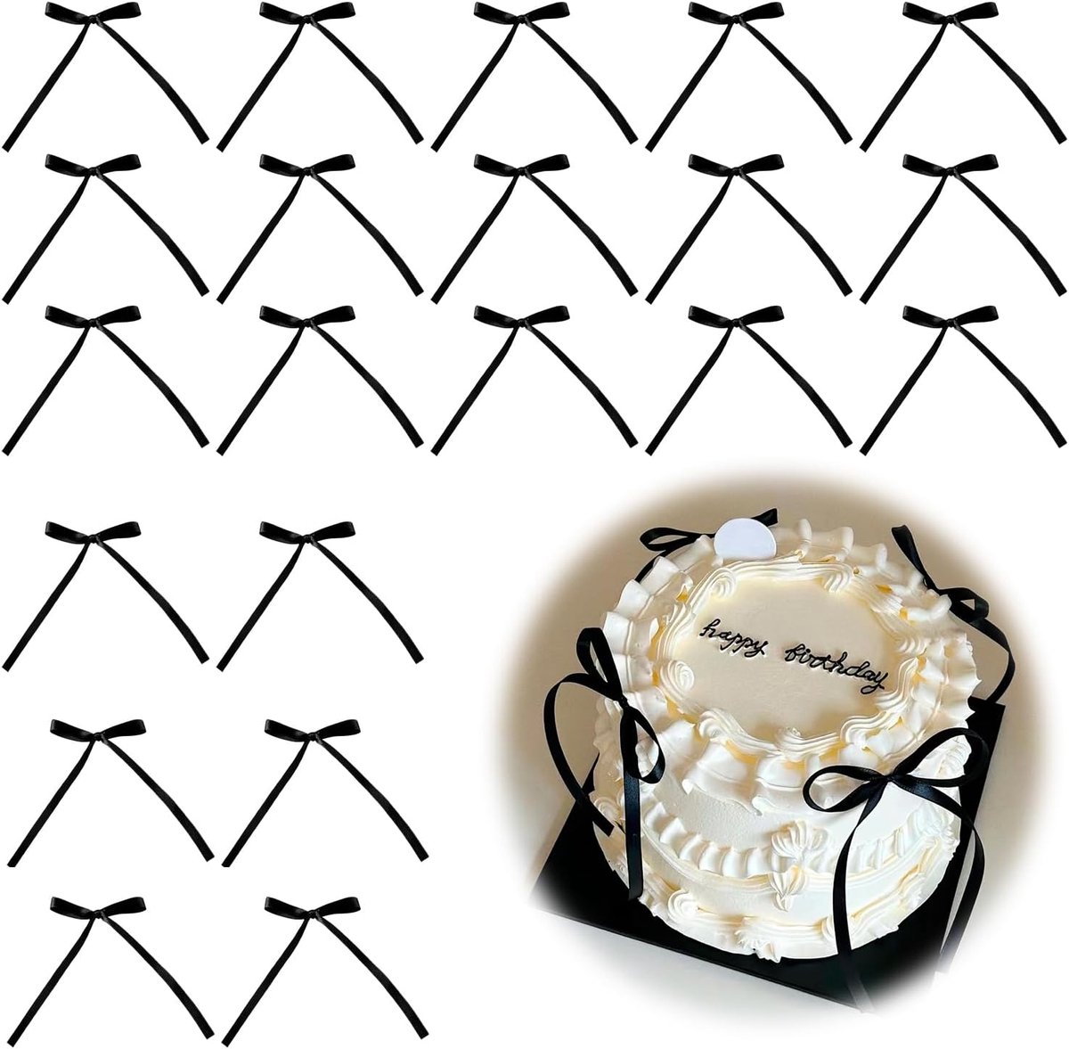 30 stuks, zwart, zwarte strikken, decoratie, taartdecoratie, bruiloft, taartdecoratie, strik, bruidstaart, decoratie, taarttopper, verjaardag, Valentijnsdag, bruiloft