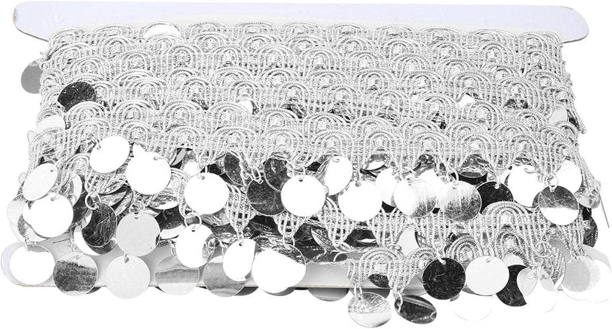 4,5 m kwastriem taille ketting buik mode riem buik dans kwastriem ronde munt heupdoek voor vrouwen en meisjes (zilver)