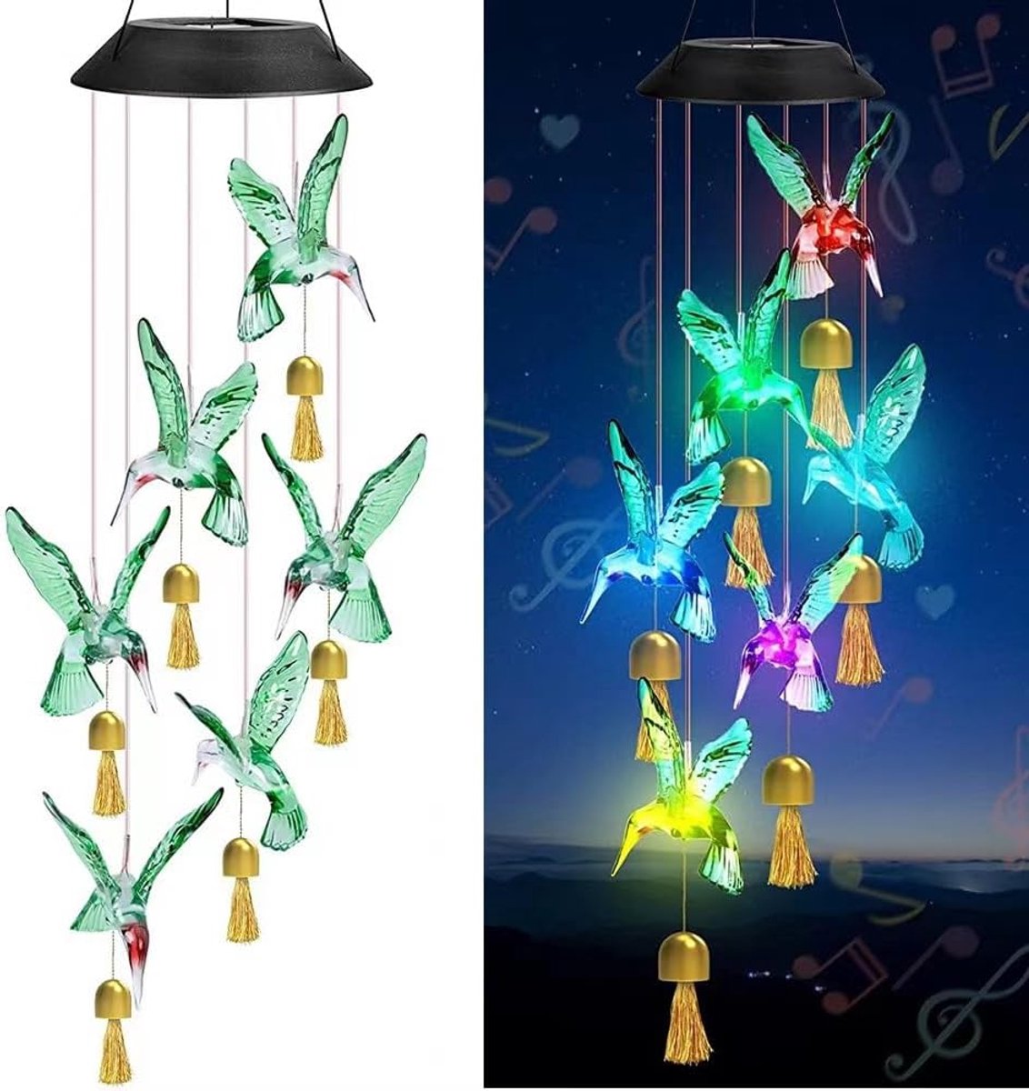 Decoratieve windklok licht met bel, een cadeau voor vrienden met bewegbare LED kleurrijke decoratieve lichten buiten.