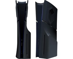 Voorplaten voor PS5 Slim Koelventilatie, 4 Zwart Cover Plates, Krasbestendig, Stofdichte ABS