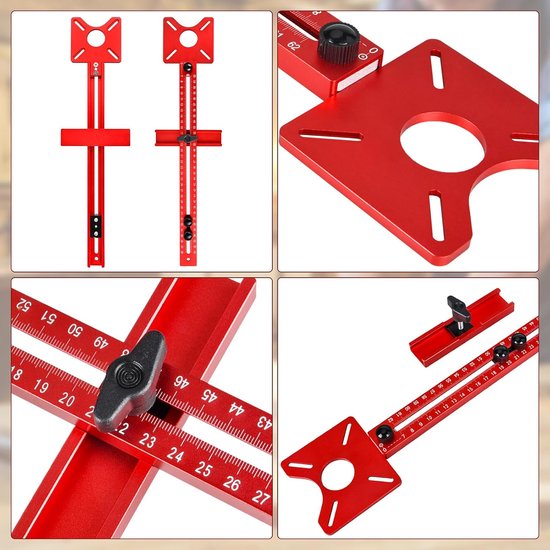 4-in-1 freesgroefbeugel, metrische MM-frees, cirkelsnijmal, kasthardwaremal voor routergereedschap, verstelbare multifunctionele freesmal voor houtbewerking — afbeelding 3