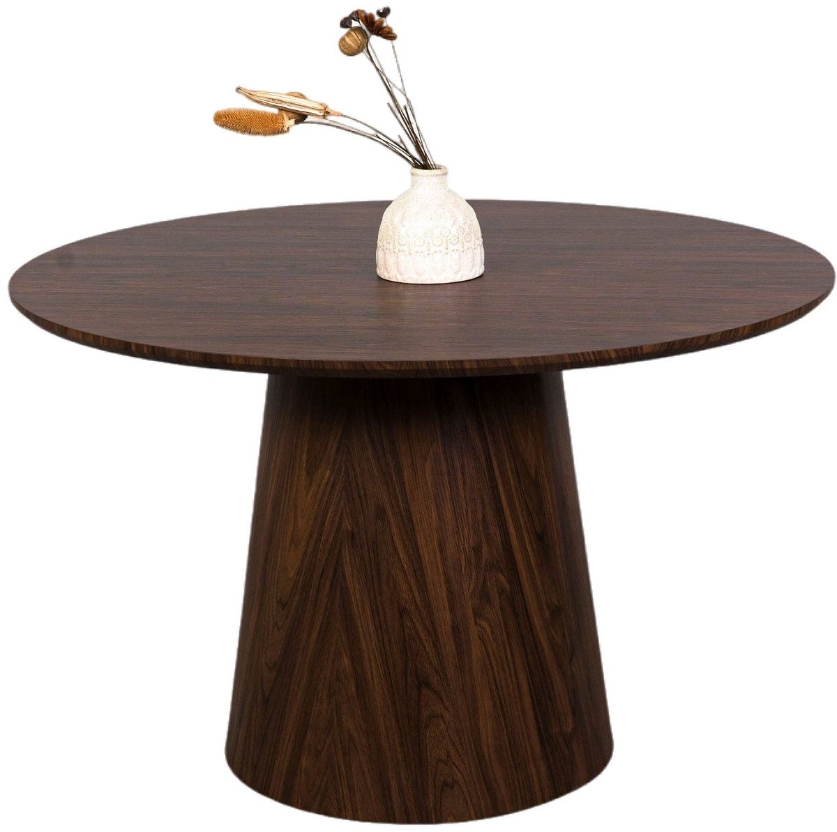 Eettafel Amber rond 150cm walnoot Japandi eetkamertafel Japanse stijl tafel