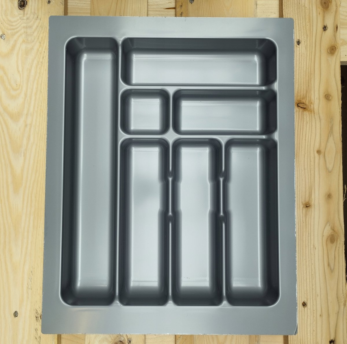 Bestekbak 45 Metalik Comfort 385x490mm - Grijs Kunststof