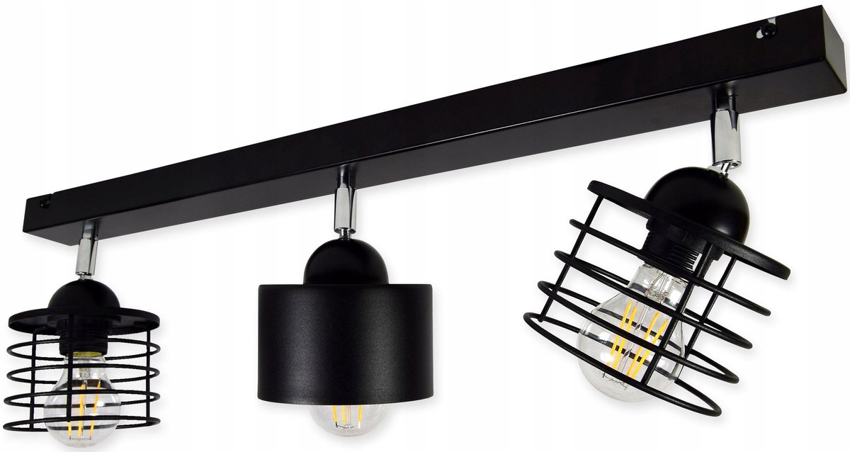 Moderne Loft Hanglamp Zwart E27 3 lichtpunten