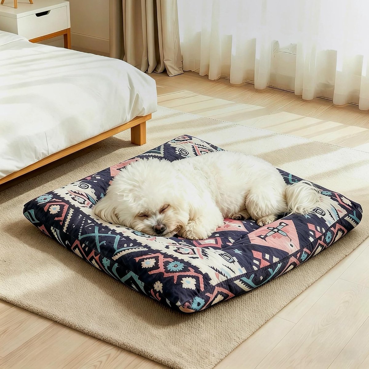 Ultrazacht Huisdierbed Wasbaar en Antislip 85x56x6cm | Hondenmand voor grote/middelgrote/kleine honden, wasbaar en geschikt voor buiten zacht en comfortabel kussen voor in de bench