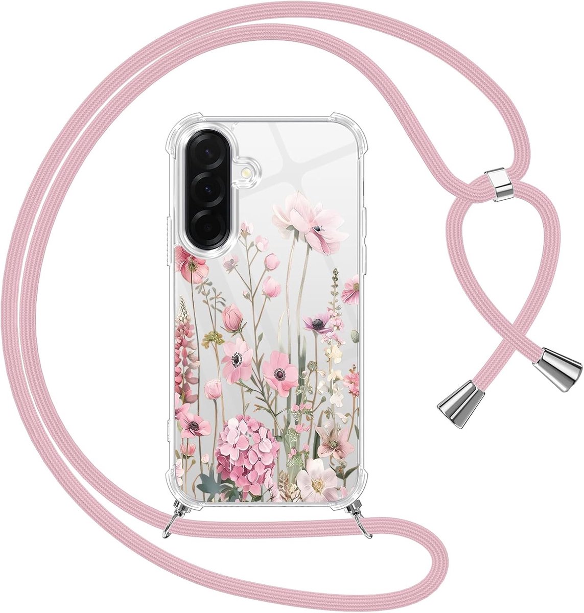 Hoesje voor Samsung Galaxy A56 5G met koord, zachte vloeibare siliconen, schokbestendig, 04