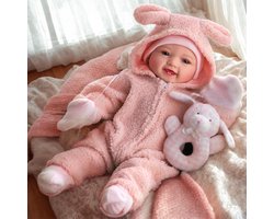 Reborn Baby Girl - 17" Realistische Echte Babymaat Sweet Smile - Babypop, Net als een echte pop, Wordt geleverd met accessoires