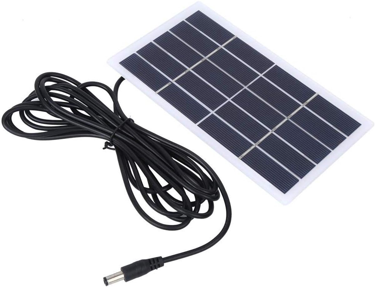 Solar Power, 2W 5V zonnepaneel batterijpaneel met DC-interface opladen voor 3,7V batterij buiten tuinlamp