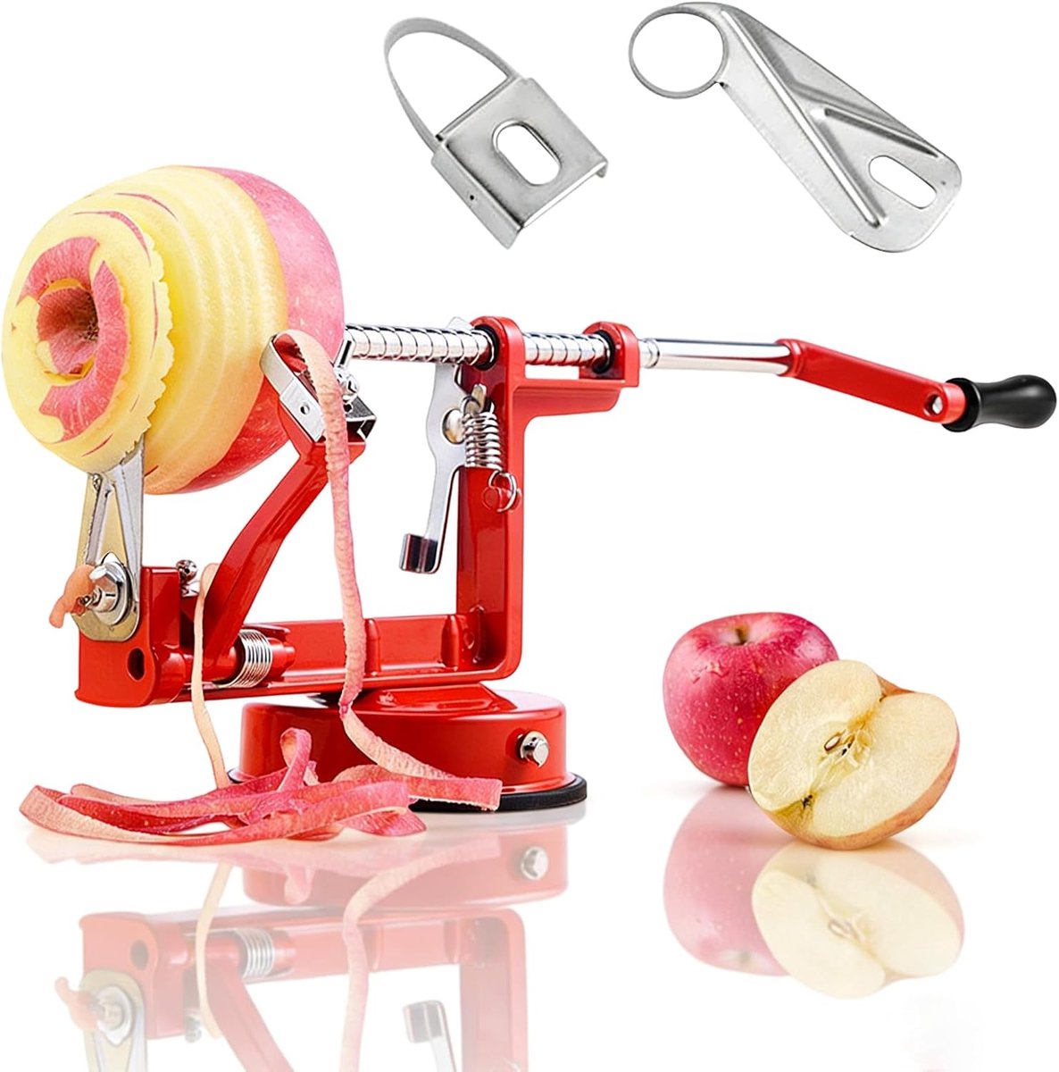 3-in-1 appelschiller/-snijder/-ontpitter, spiraalsnijder aardappel, professionele appelsnijder, appelschilmachine, aardappelschiller