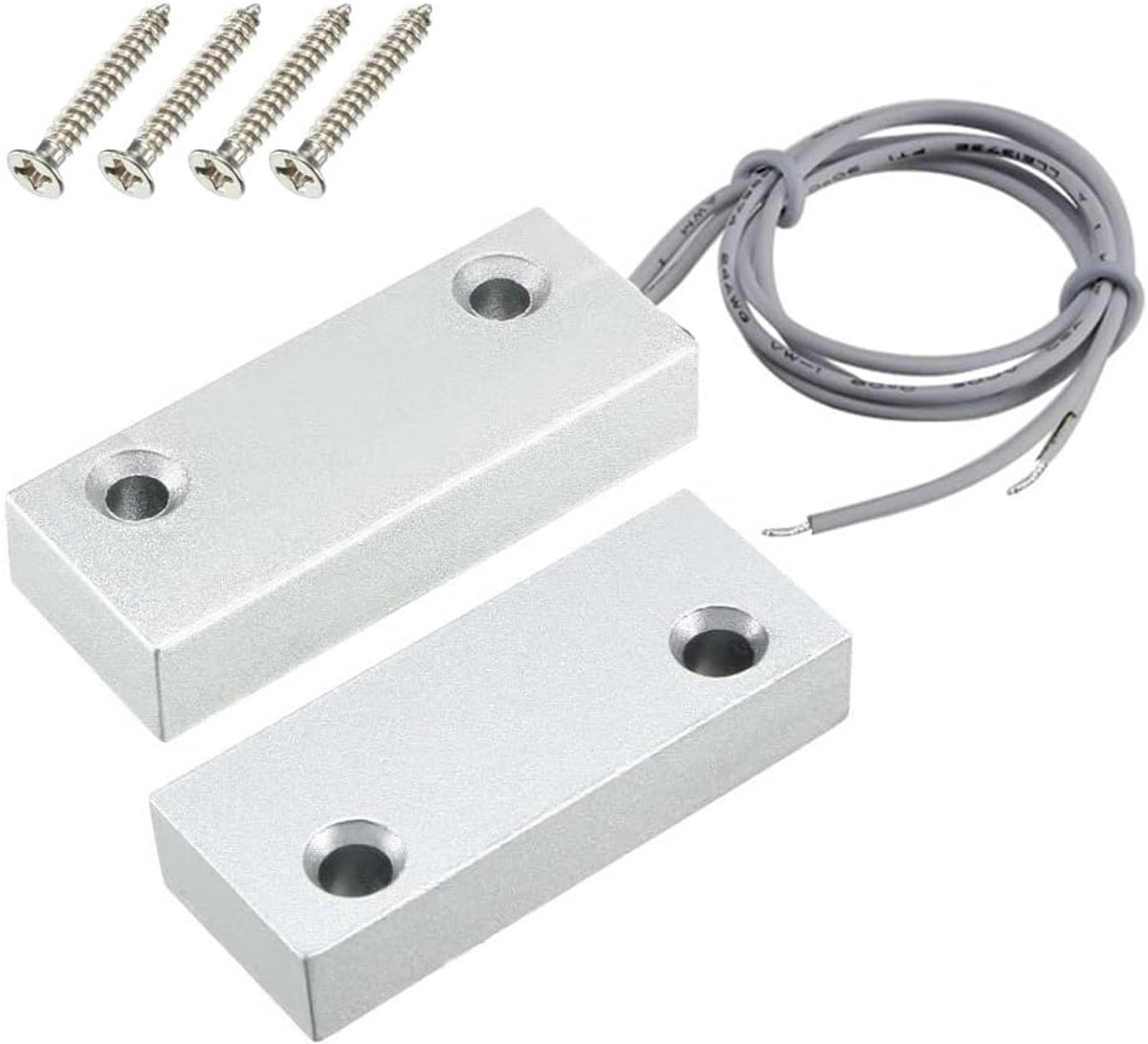 Magnetische Reed-schakelaar - Deur Contact - Beveiliging Systemen - Normaal Gesloten - 0-100V 0.5A - Zilver