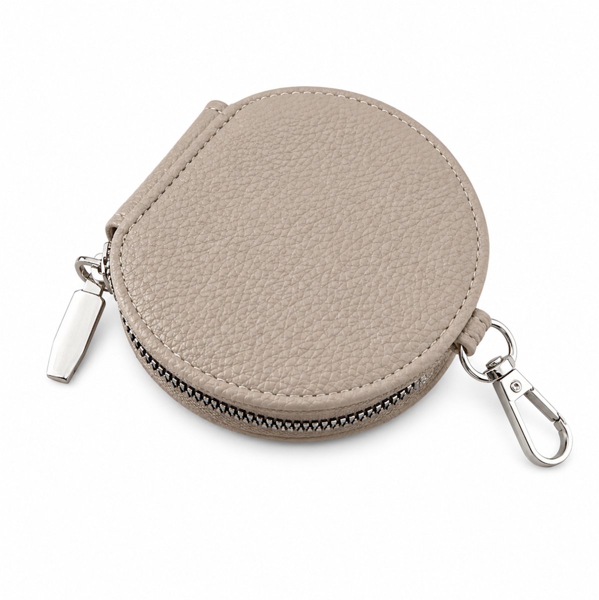 Bag Charm Telefoontasje - Taupe | Munt Portemonnee / Accessoire Tasje / Sleutelhanger | Kunstleder | 10 x 10 x 2,5 cm