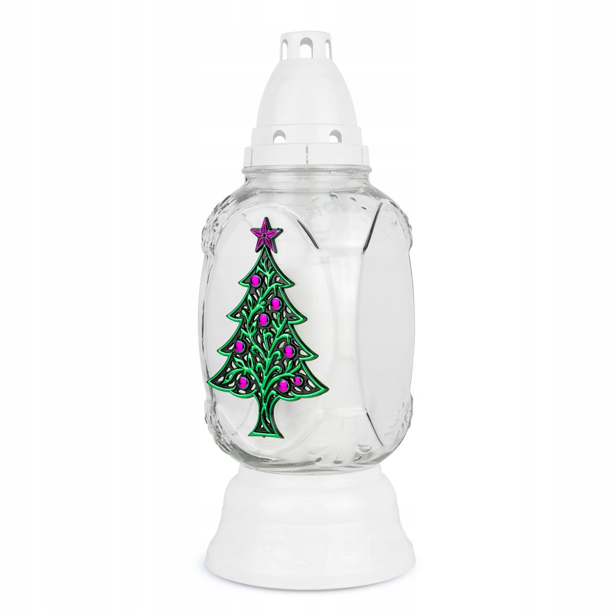 Decoratieve Kerstboom Glas Znicz - 31 cm Hoog, Groen