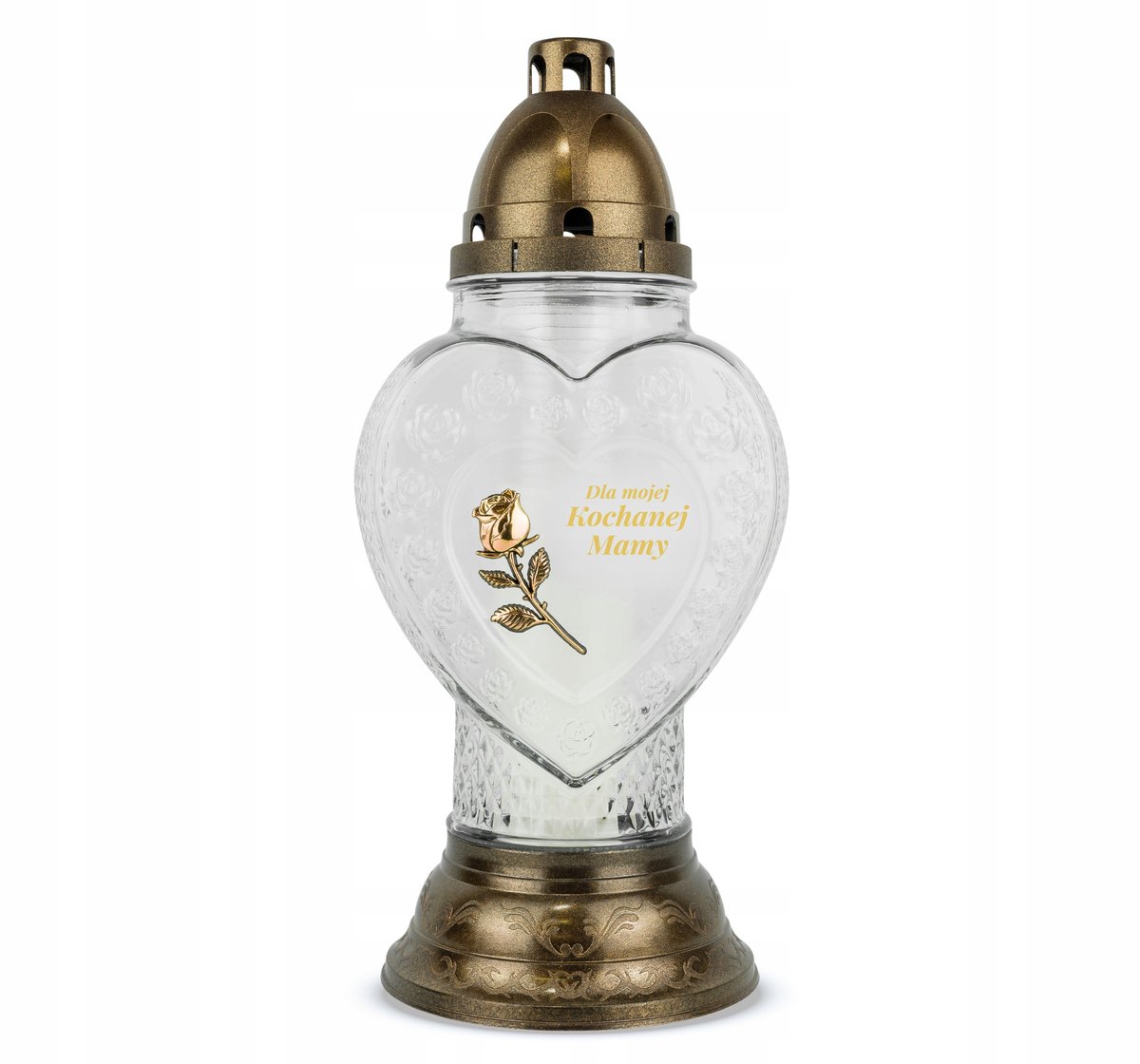 Kaars voor mama, 38 cm, goud met opdracht en inzetstuk