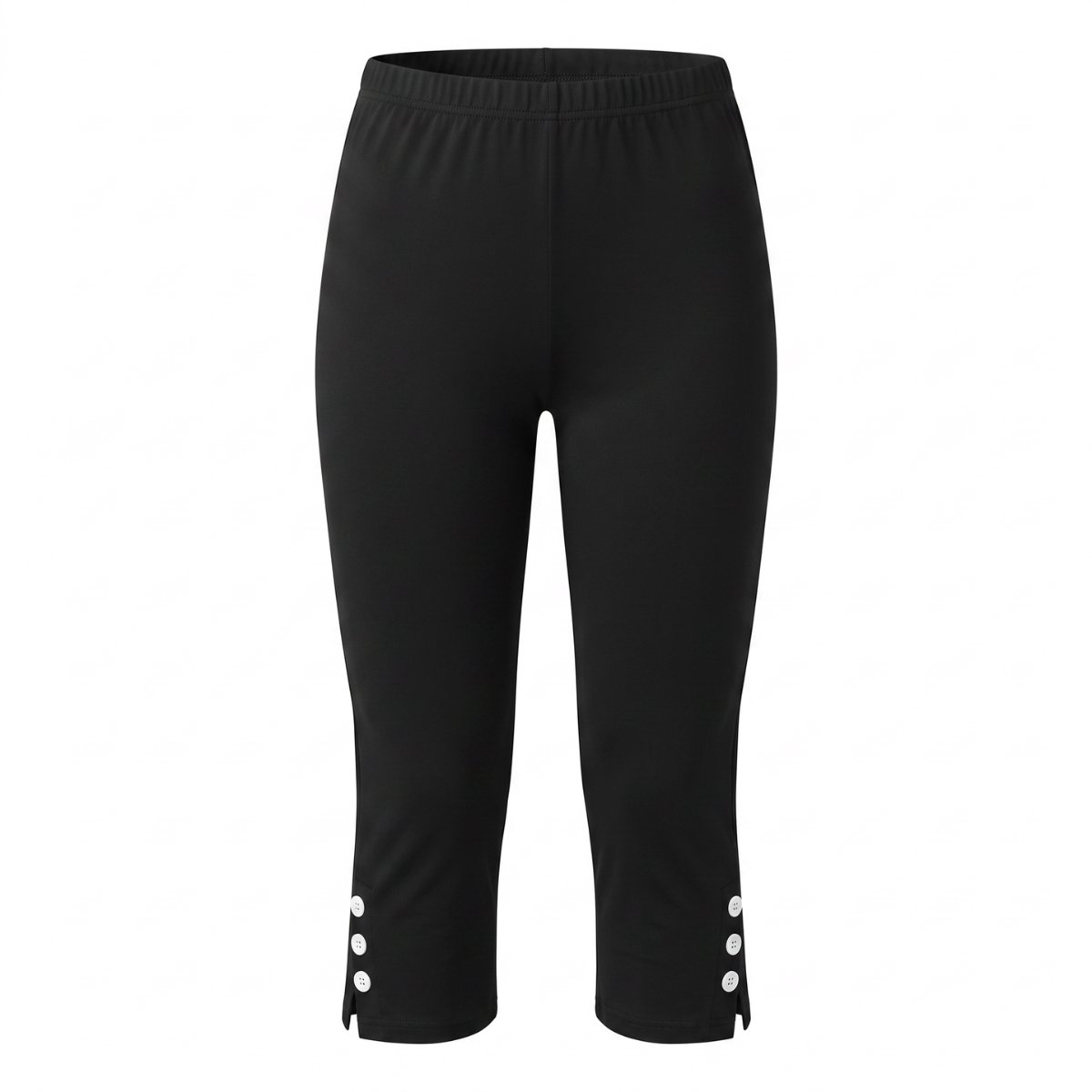 RENALUX Capri Broek Dames - Capri Legging Dames - 3/4 Broek Dames - Zwart - Maat L