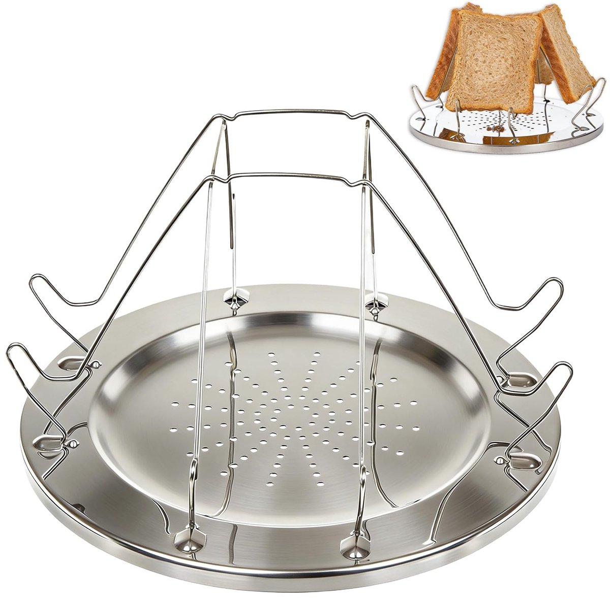 SolidKeus - Draagbare RVS Toaster voor Buiten met 4 Slots
