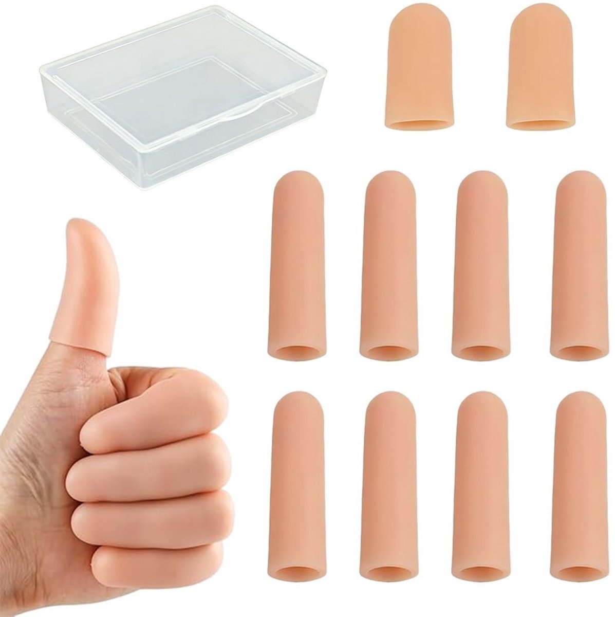 SolidKeus - 10 Stuks Silicone Vingerbeschermers voor Thumbs en Vingers