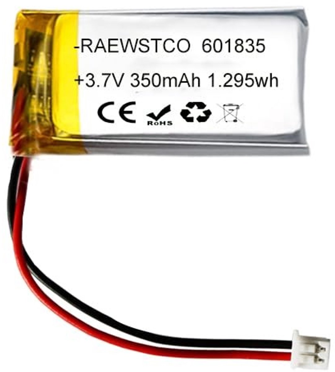 SolidKeus - Polymeer Lithium Batterij 3,7V 350mAh voor Powerbanks en Digitale Camera's