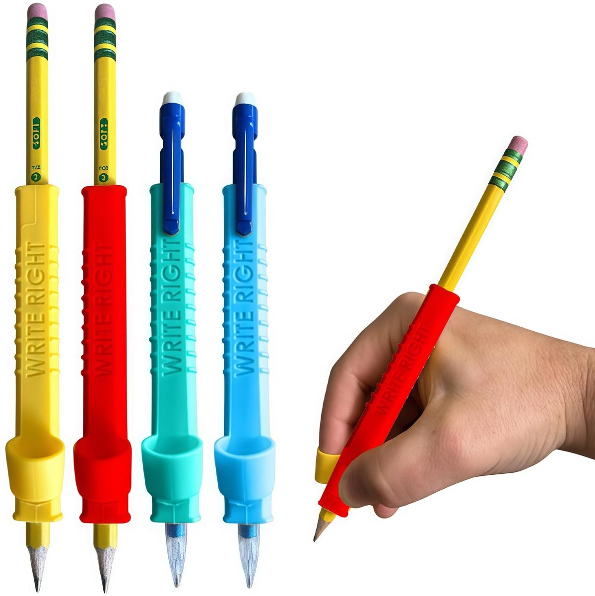 SolidKeus - Schrijfhulp voor Kinderen, Pen Sleeves in 4-Pack