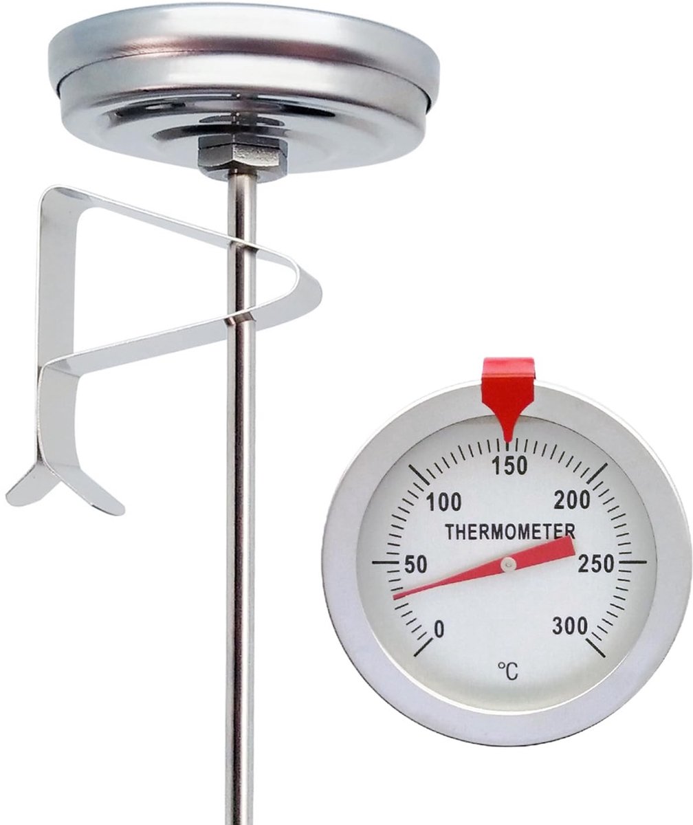 SolidKeus - RVS Frituurthermometer met Clip voor Keukengebruik