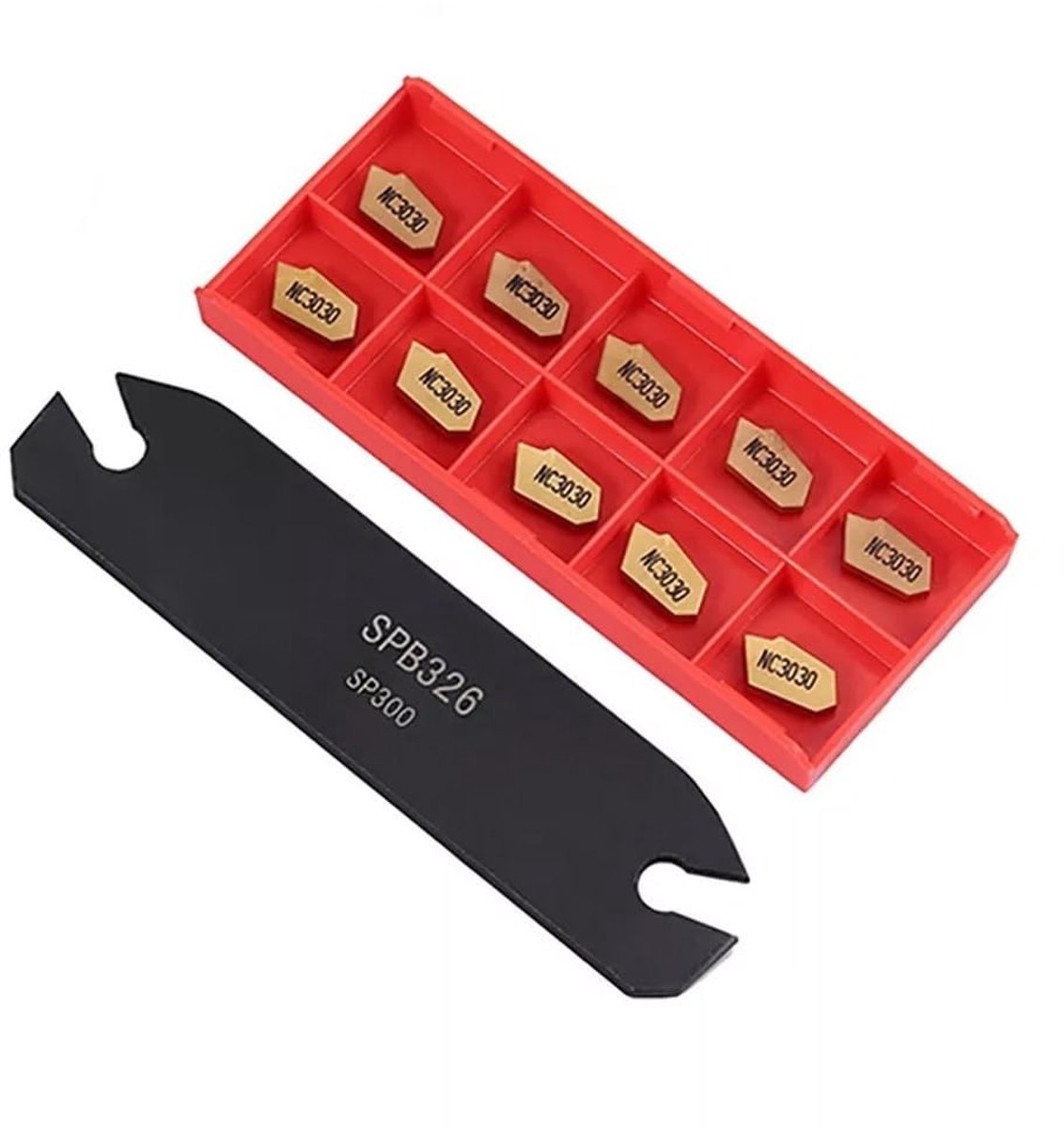 SolidKeus - Metaal Draaigereedschap Kit met 10 NC3030 Carbide Inserts