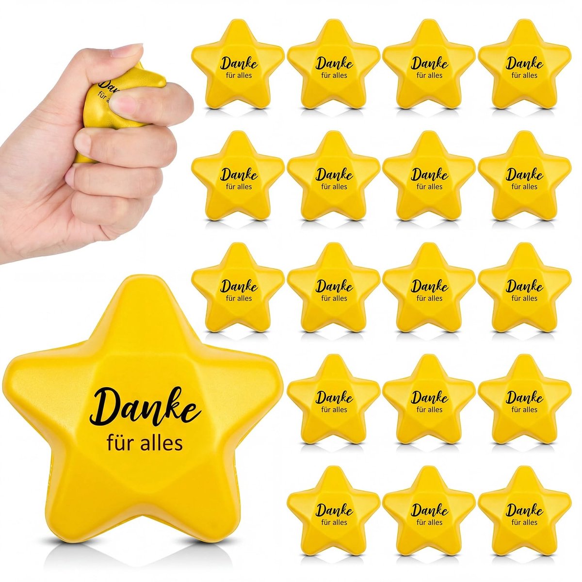 SolidKeus - Stervormige Stressballen Set voor Volwassenen, 20 Stuks