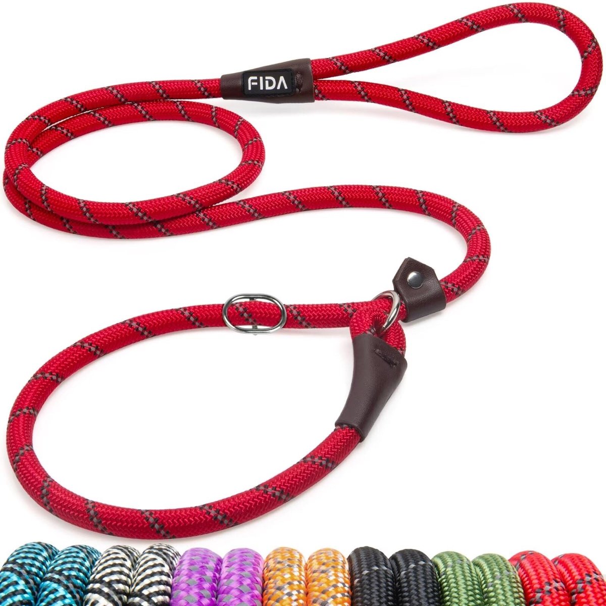 SolidKeus - Slipketting Hond Leash 1.8m met Reflecterende Stiksels