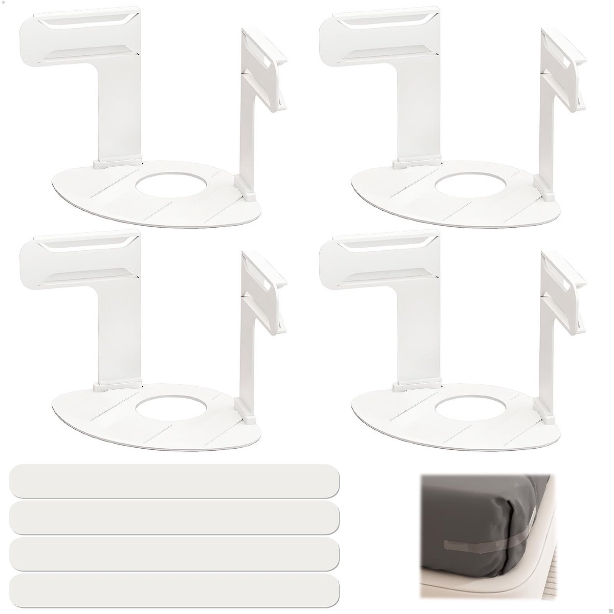 SolidKeus - Antislip Hoes voor Fitted Sheet, 4 Stuks