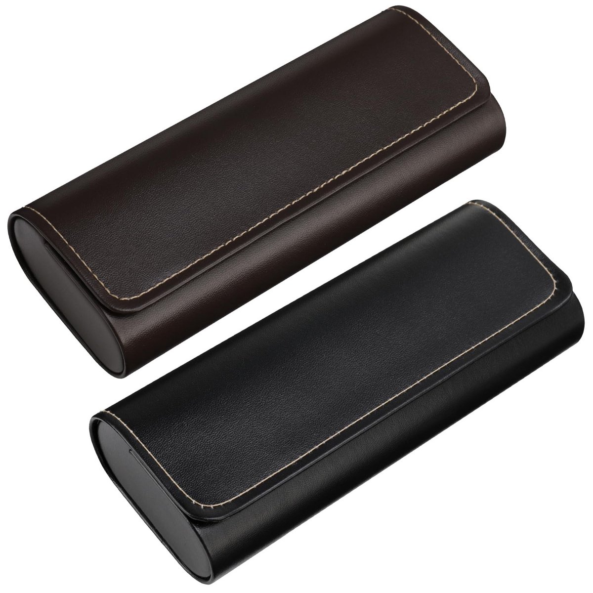 SolidKeus - Set van 2 Hardcase Brilhoezen van PU Leer