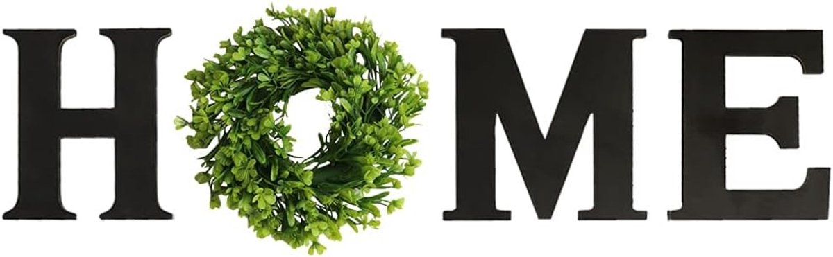 Houten Huisnaambord 30cm Muurdecoratie met Kunstbloem Wreath voor Woonkamer, Slaapkamer en Keuken Deur