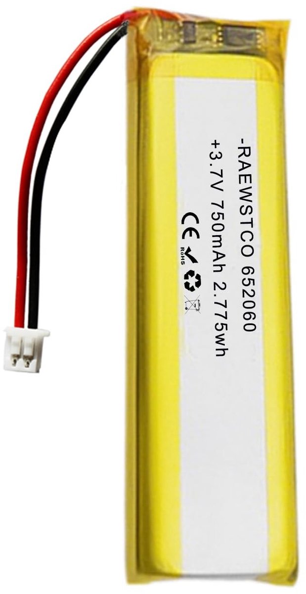 SolidKeus - 750 mAh 3.7V Polymeer Lithium Batterij voor POS Apparaten en Cosmetica