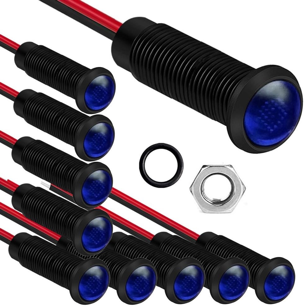 SolidKeus - Set van 10 Blauw LED Indicatie Lampjes voor Huishoudelijke Apparaten