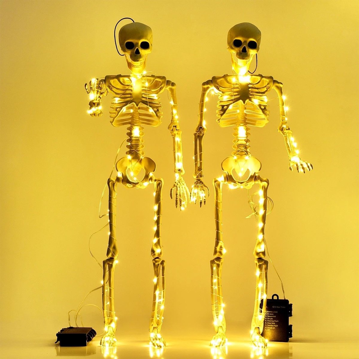 SolidKeus - 2 Sets van 60cm LED Halloween Skeletten met Beweegbare Joints