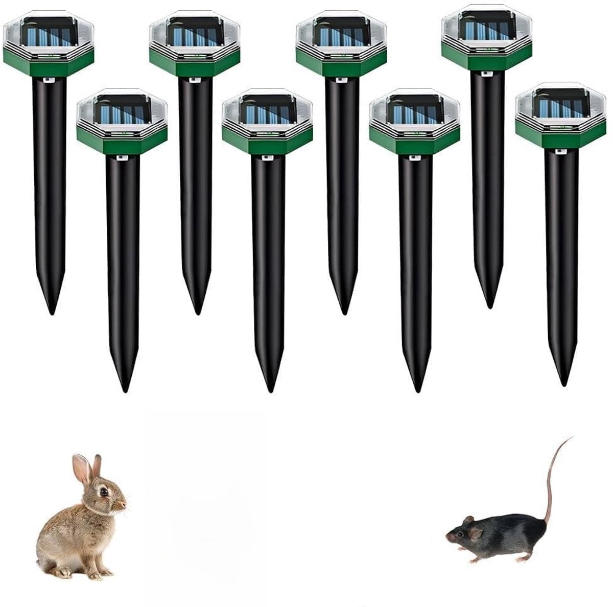SolidKeus - Set van 8 Ultrasone Mollenafschrikkers voor de Tuin