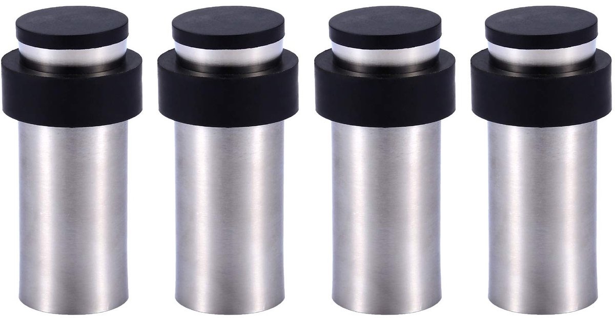 SolidKeus - Set van 4 Deuropeners van RVS met Rubber