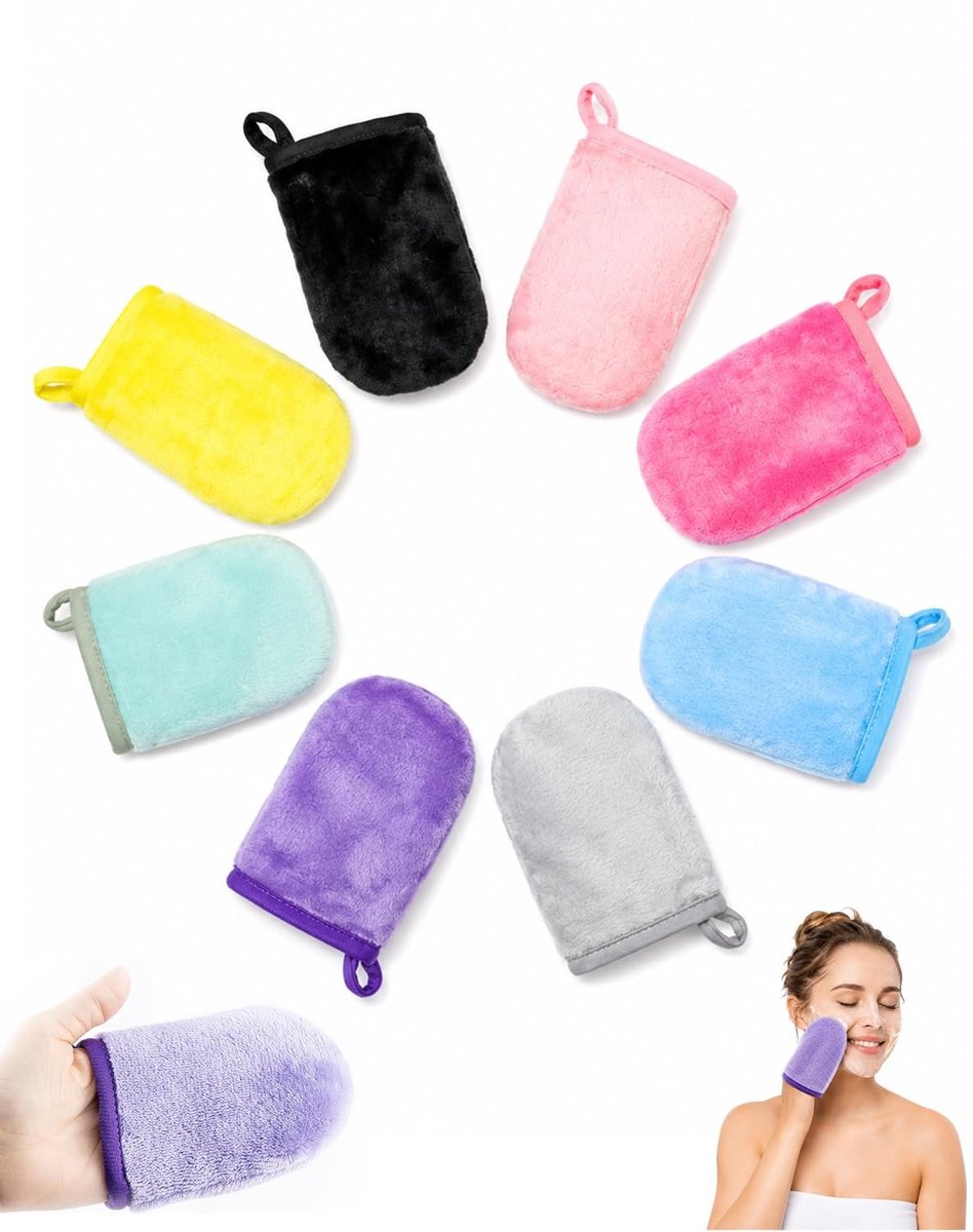 SolidKeus - Set van 8 Zachte Flanellen Washandjes voor Gezichtsverzorging